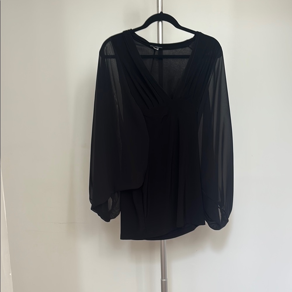 Elegant Black Sheer Blouse